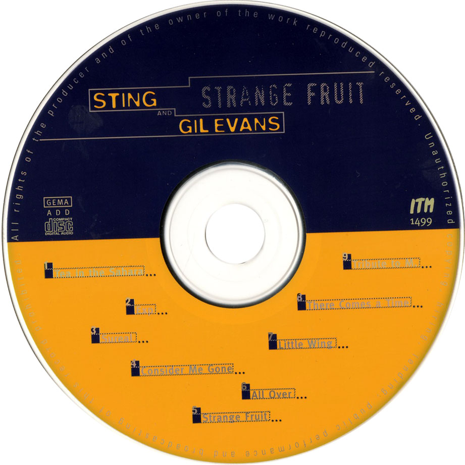 Carátula Cd de Sting And Gil Evans - Strange Fruit