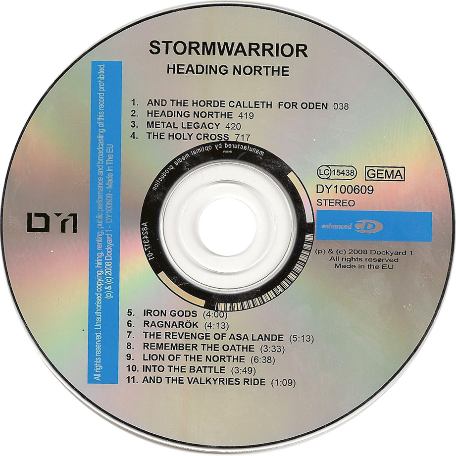 Cartula Cd de Stormwarrior - Heading Northe