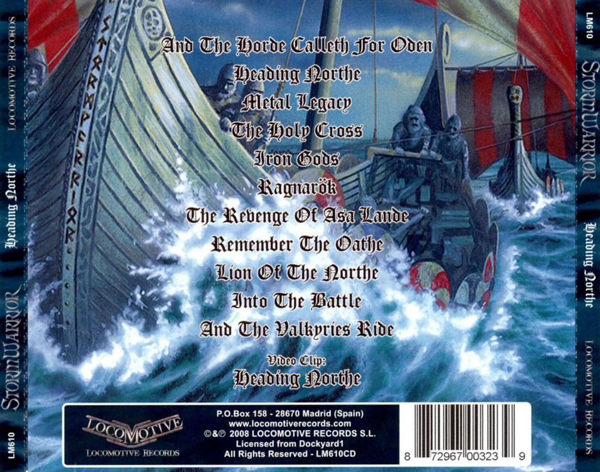 Cartula Trasera de Stormwarrior - Heading Northe