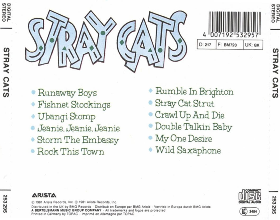 Cartula Trasera de Stray Cats - Stray Cats