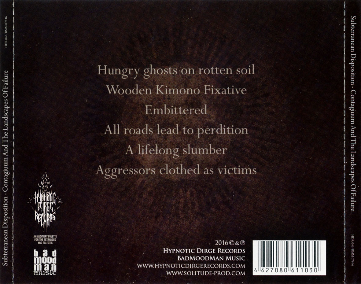 Cartula Trasera de Subterranean Disposition - Contagiuum And The Landscapes Of Failure