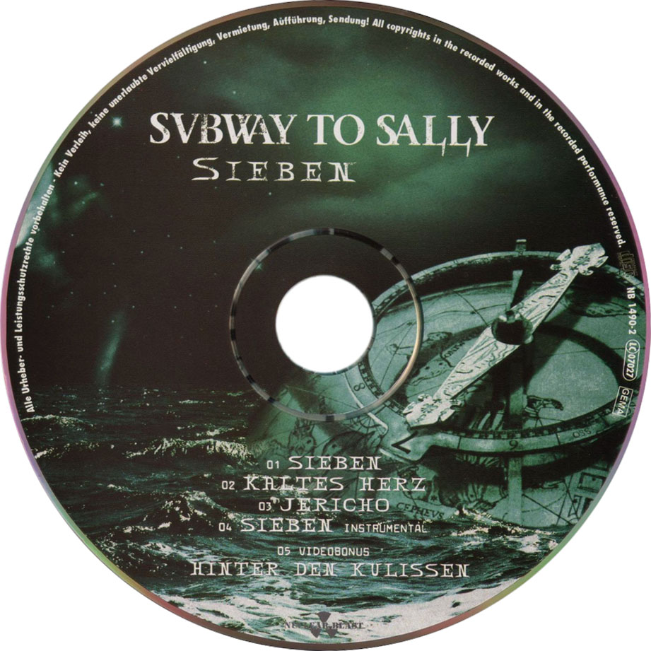 Cartula Cd de Subway To Sally - Sieben (Cd Single)