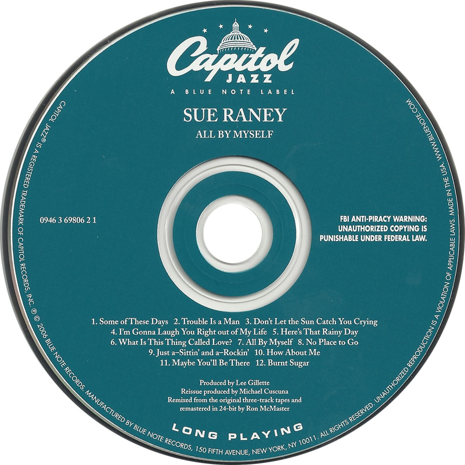 Cartula Cd de Sue Raney - All By Myself