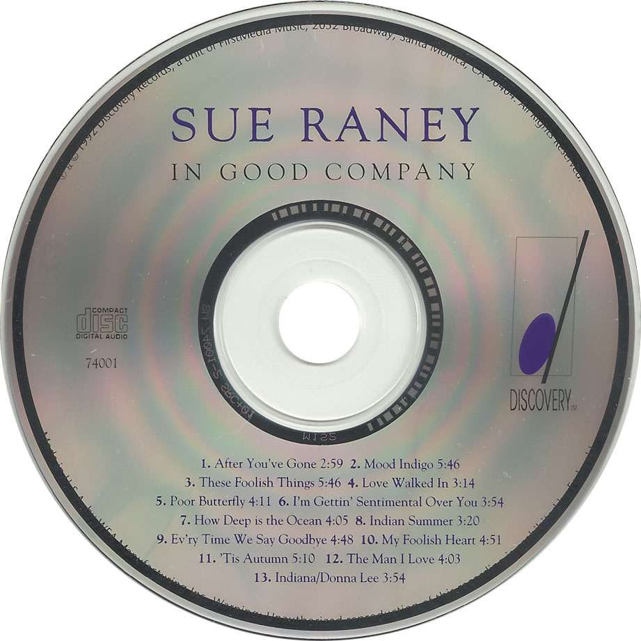 Cartula Cd de Sue Raney - In Good Company