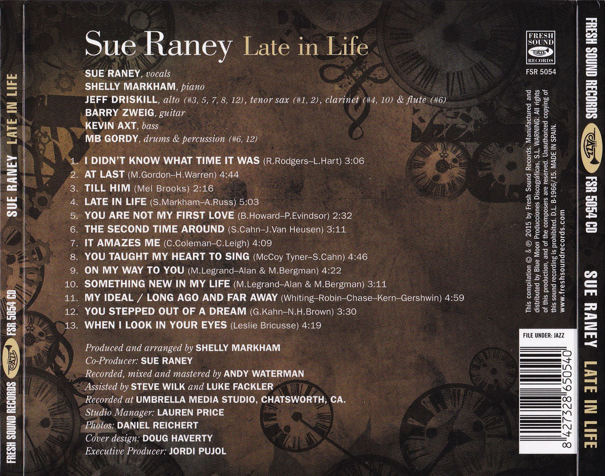 Cartula Trasera de Sue Raney - Late In Life