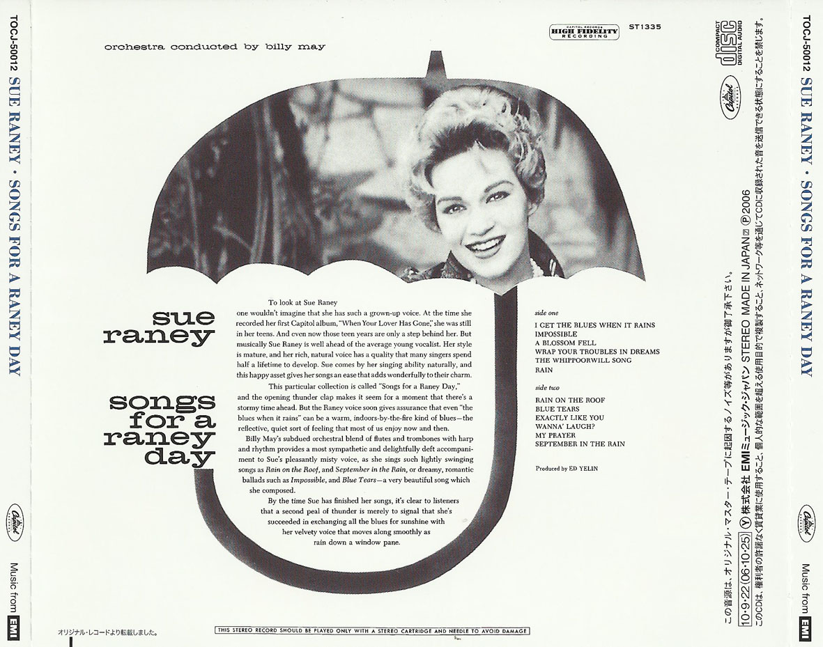 Cartula Trasera de Sue Raney - Songs For A Raney Day