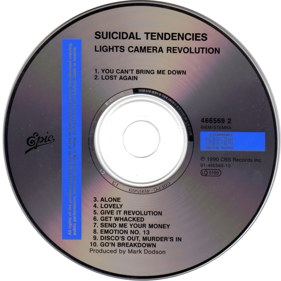 Cartula Cd de Suicidal Tendencies - Lights Camera Revolution