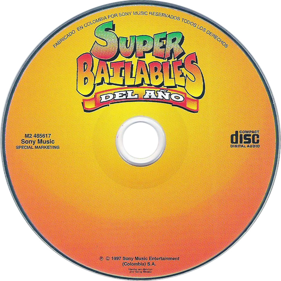 Cartula Cd de Super Bailables Del Ao 1997