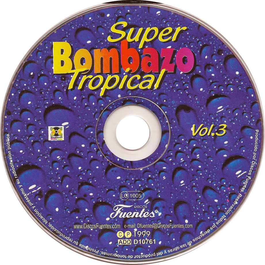 Cartula Cd de Super Bombazo Tropical Volumen 3