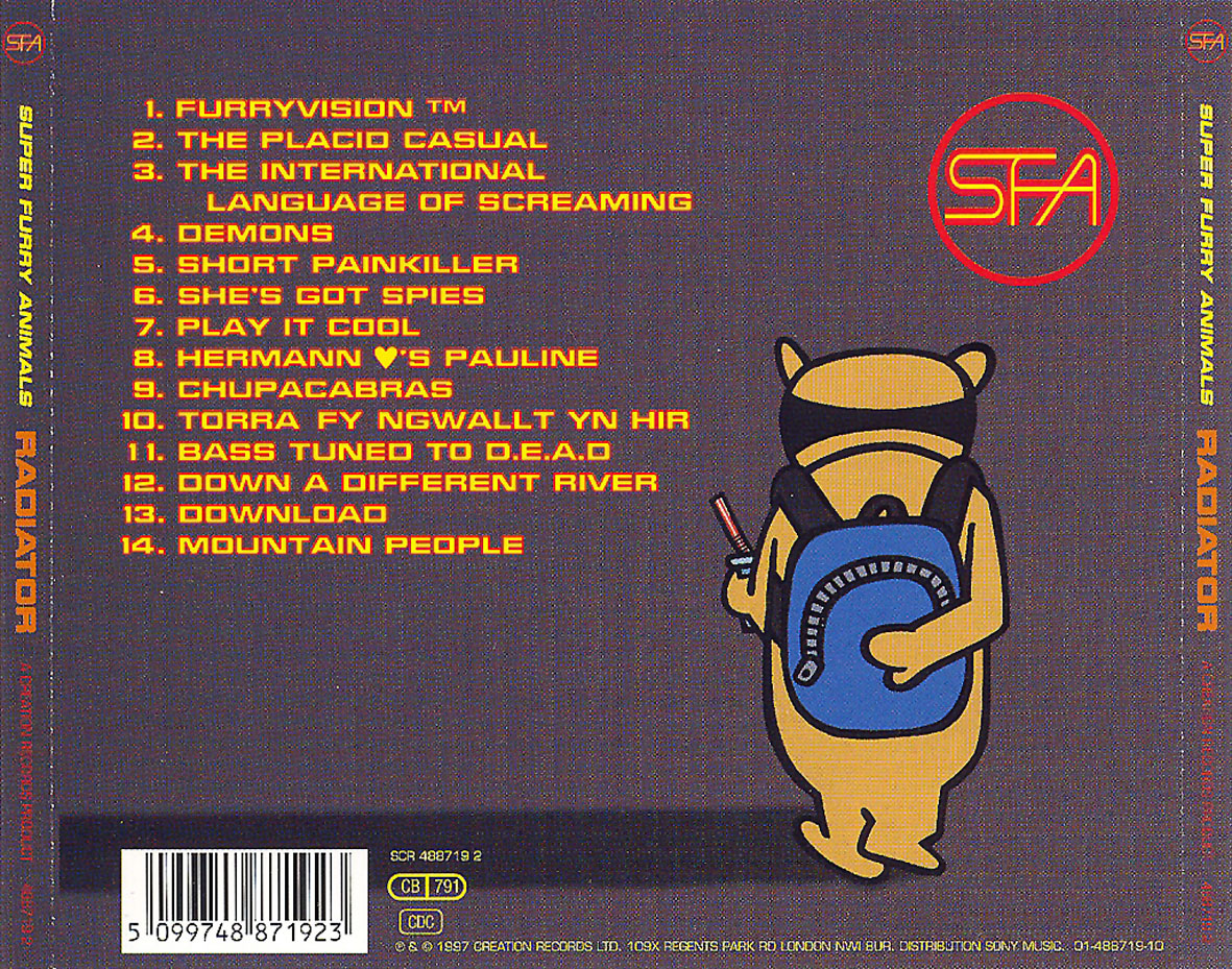 Cartula Trasera de Super Furry Animals - Radiator