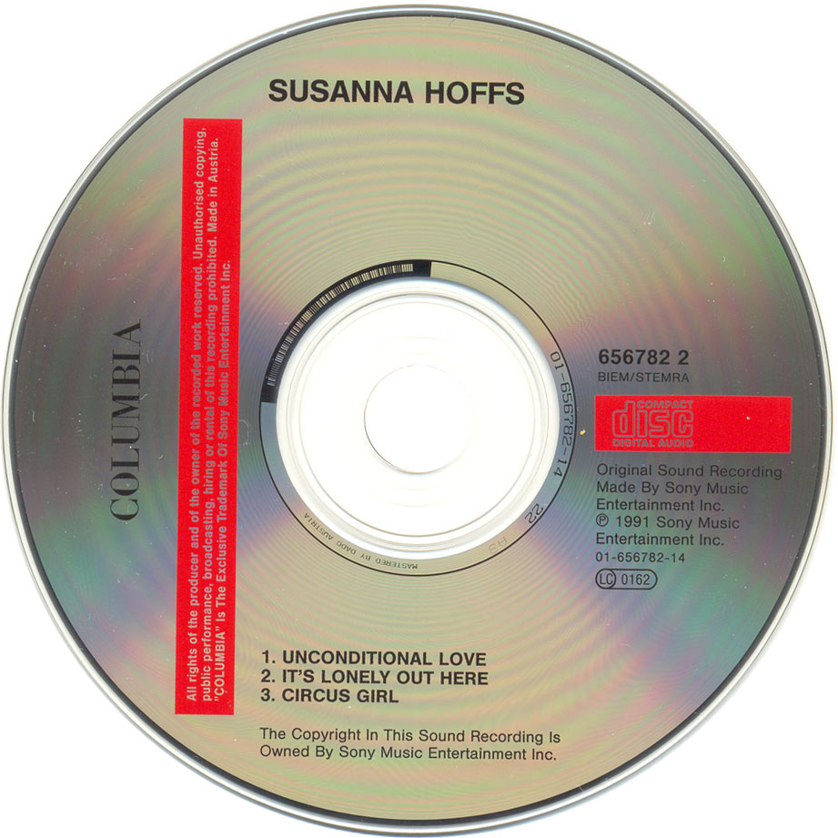 Cartula Cd de Susanna Hoffs - Unconditional Love (Cd Single)