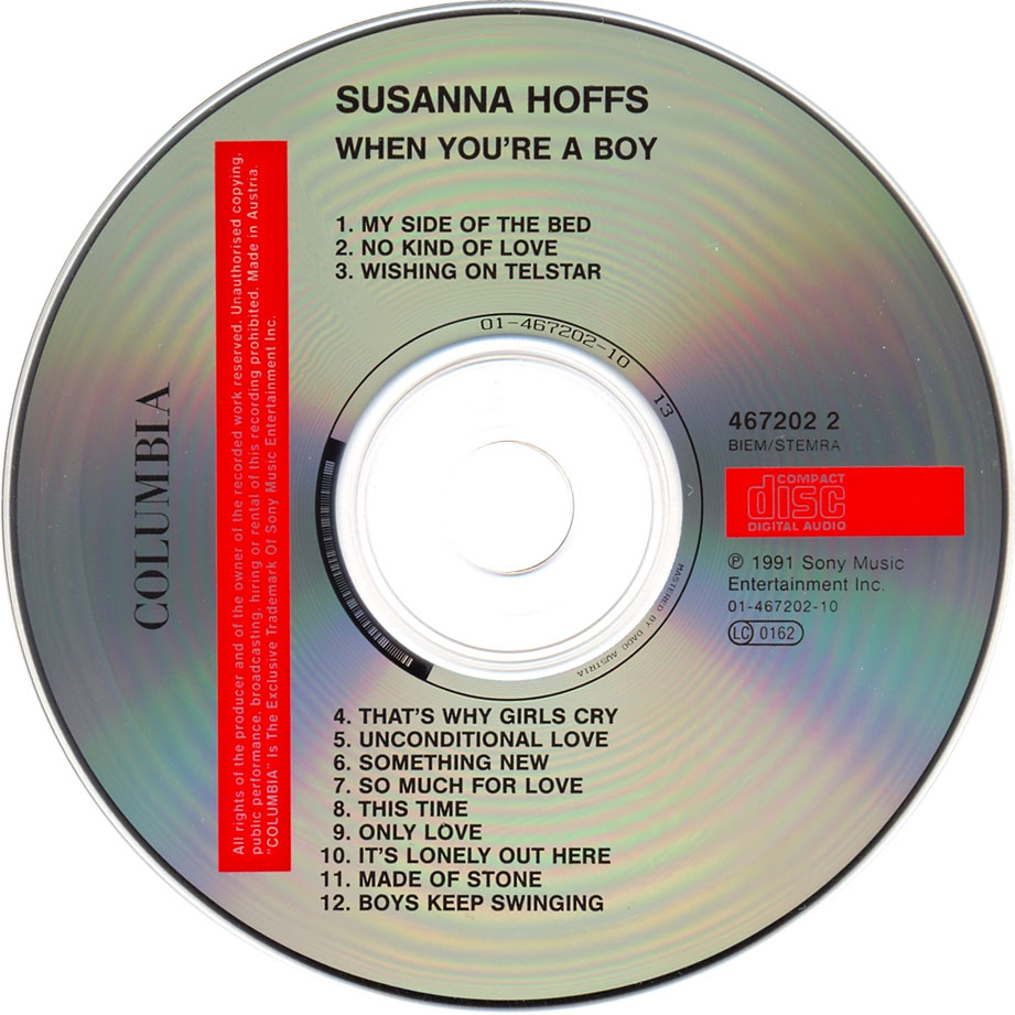 Cartula Cd de Susanna Hoffs - When You're A Boy