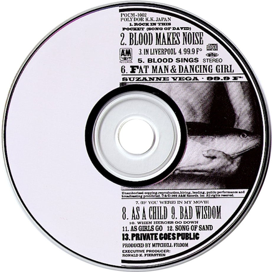 Cartula Cd de Suzanne Vega - 99.9 F (Japan Edition)