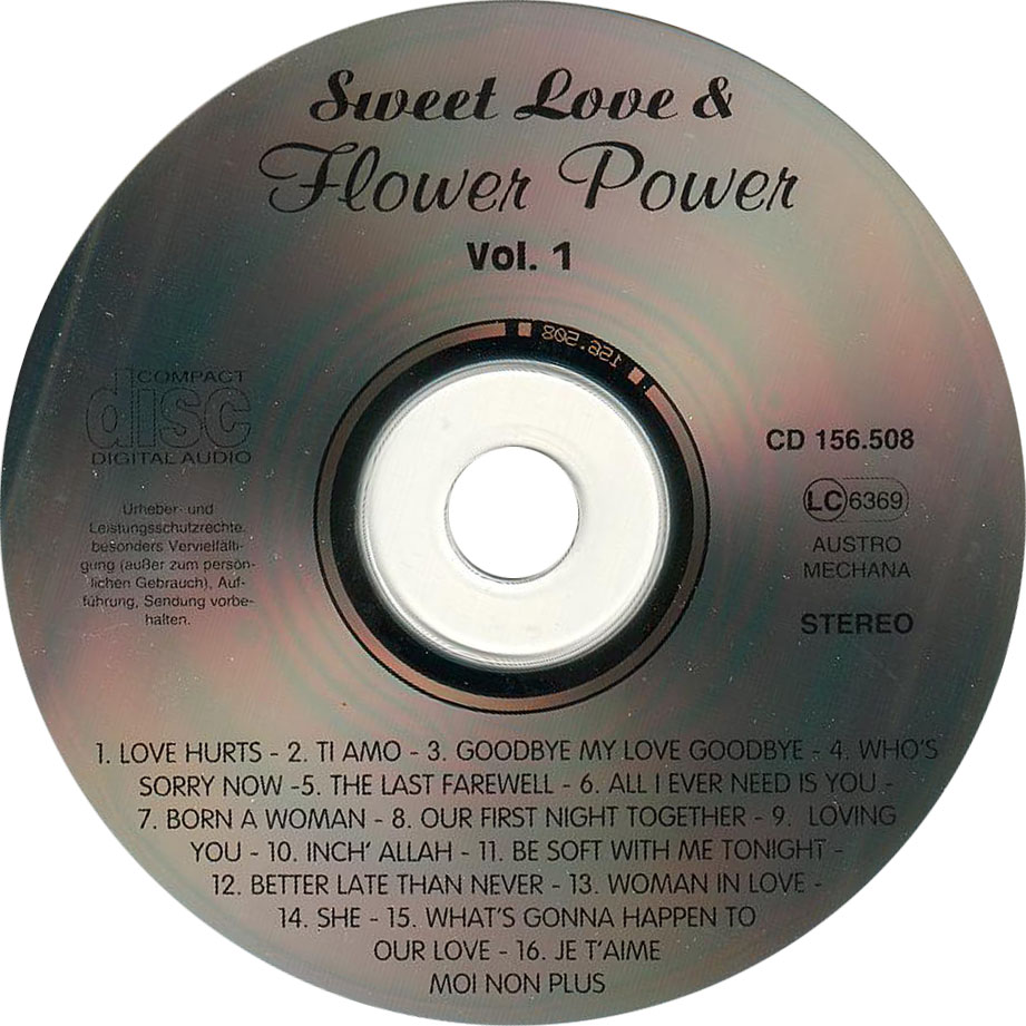 Cartula Cd de Sweet Love & Flower Power Volume 1