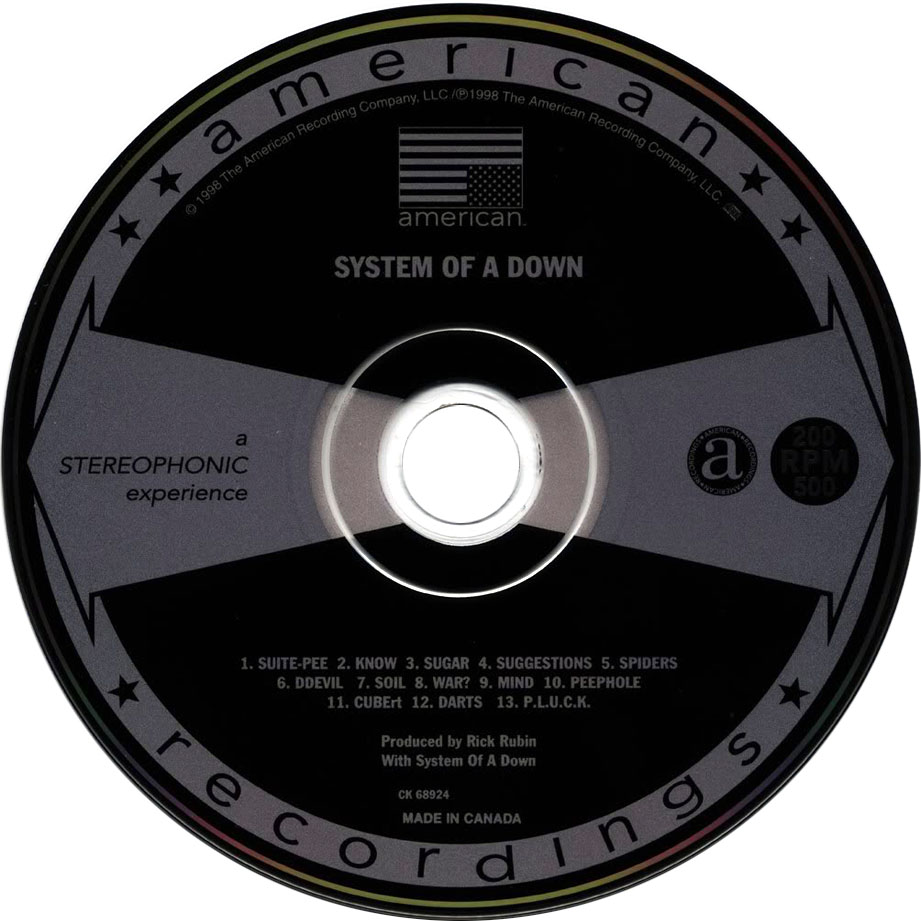 Cartula Cd de System Of A Down - System Of A Down