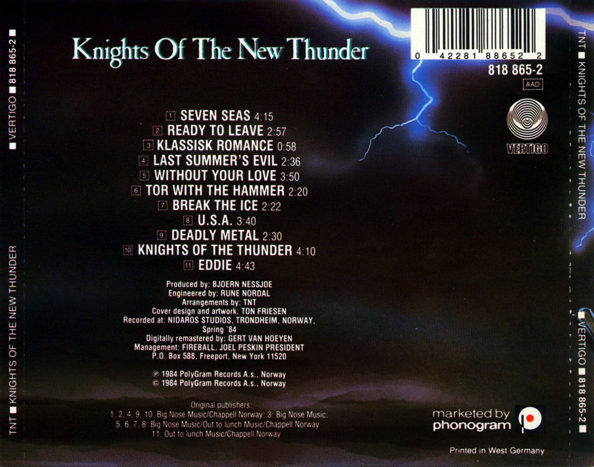 Cartula Trasera de Tnt - Knights Of The New Thunder