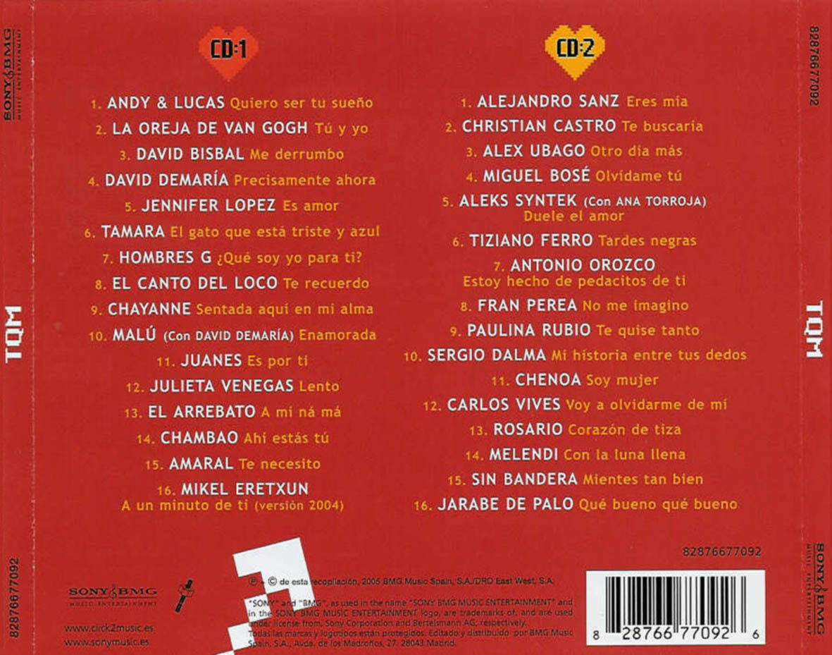 Cartula Trasera de Tqm (2005)