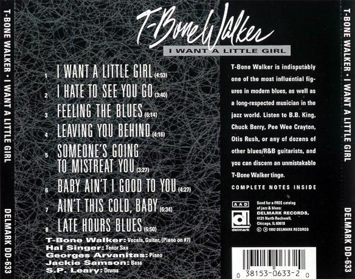 Cartula Trasera de T-Bone Walker - I Want A Little Girl