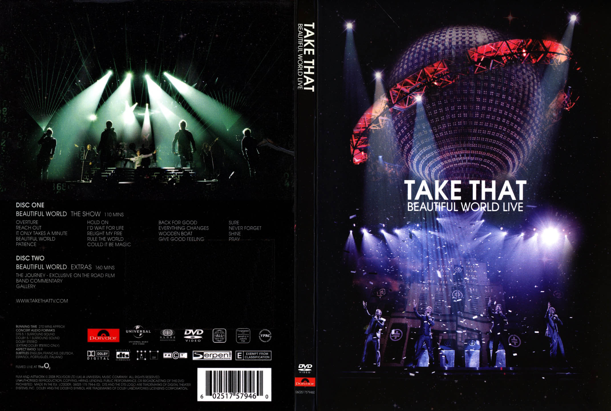 Cartula Caratula de Take That - Beautiful World Live (Dvd)