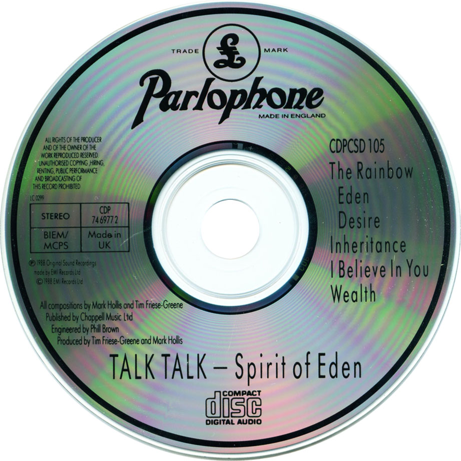 Cartula Cd de Talk Talk - Spirit Of Eden