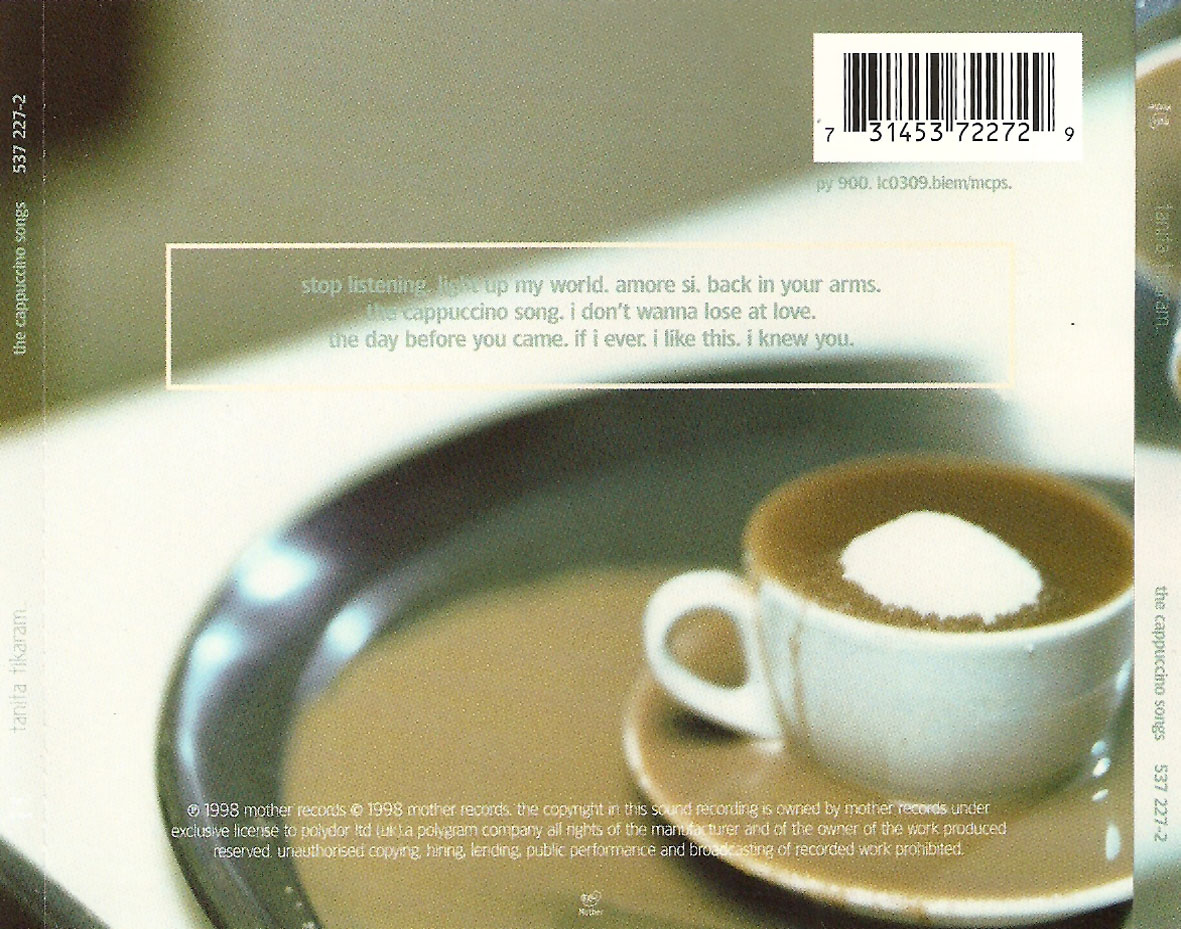 Cartula Trasera de Tanita Tikaram - The Cappuccino Songs