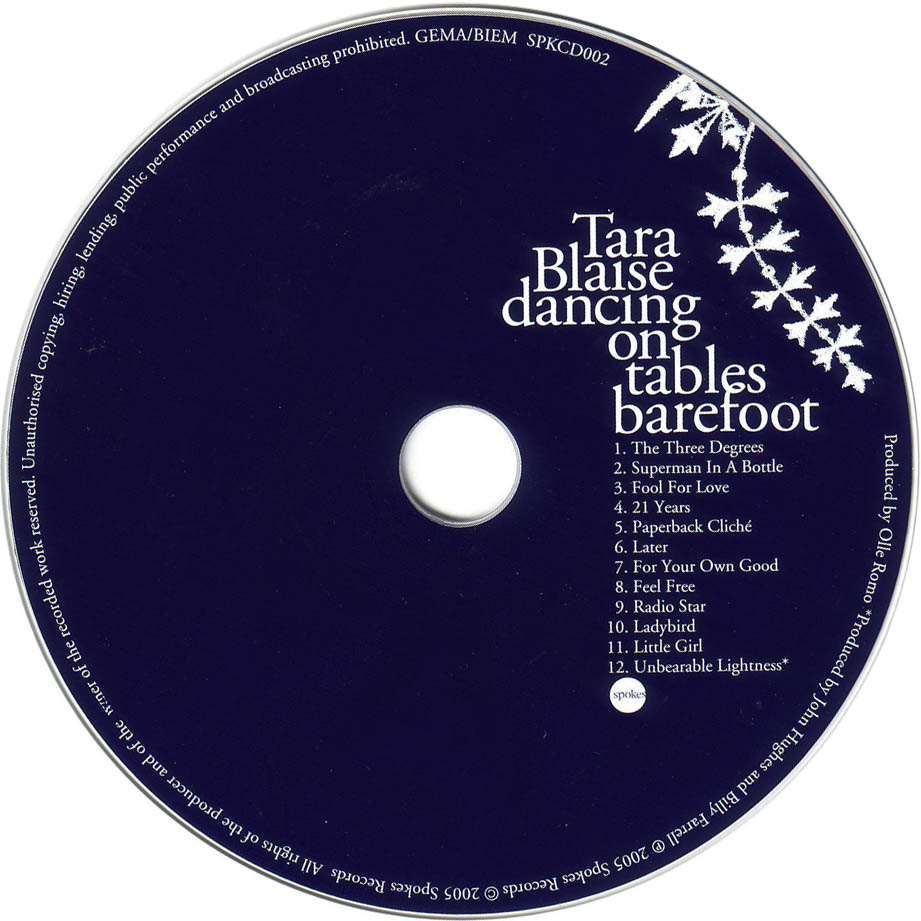 Cartula Cd de Tara Blaise - Dancing On Tables Barefoot