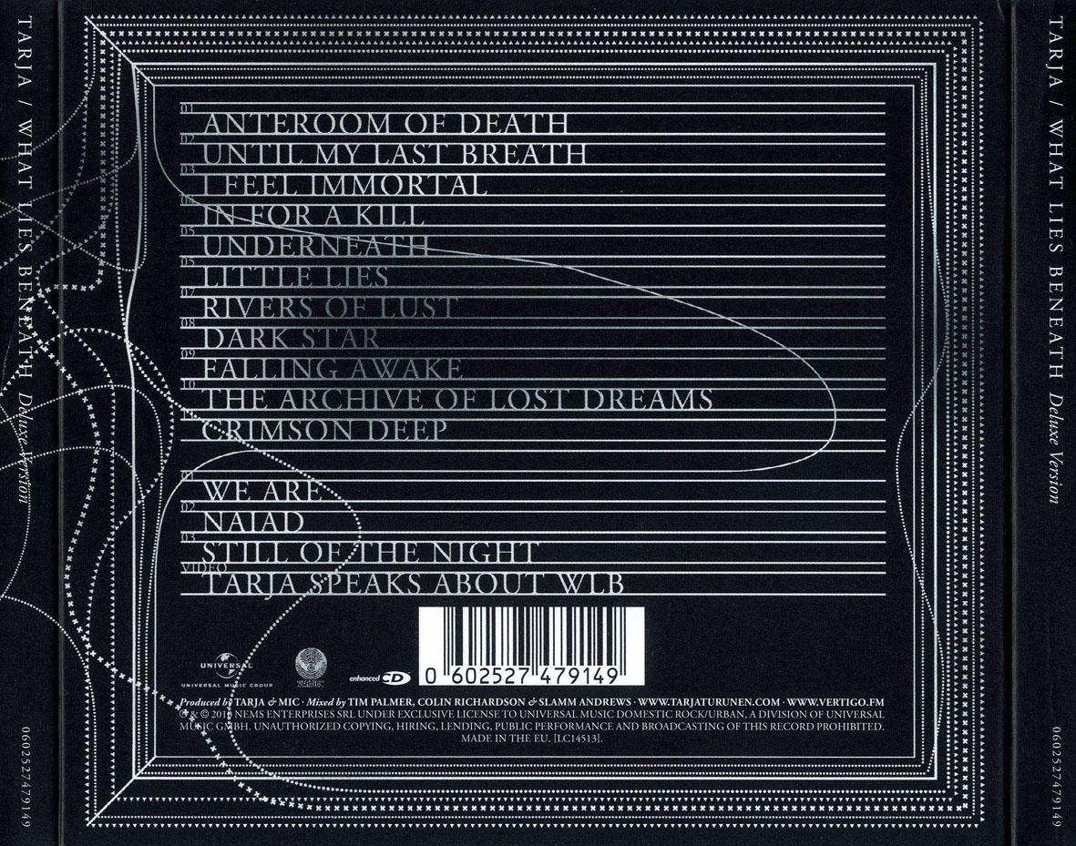Cartula Trasera de Tarja Turunen - What Lies Beneath (Deluxe Version)