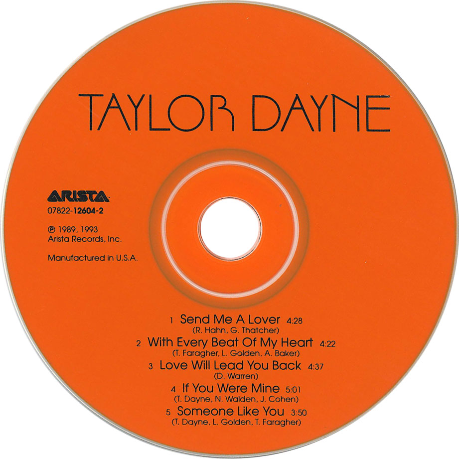 Cartula Cd de Taylor Dayne - Send Me A Lover (Cd Single)