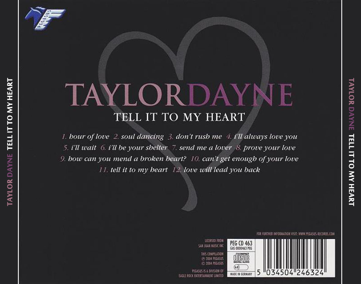 Cartula Trasera de Taylor Dayne - Tell It To My Heart (2004)