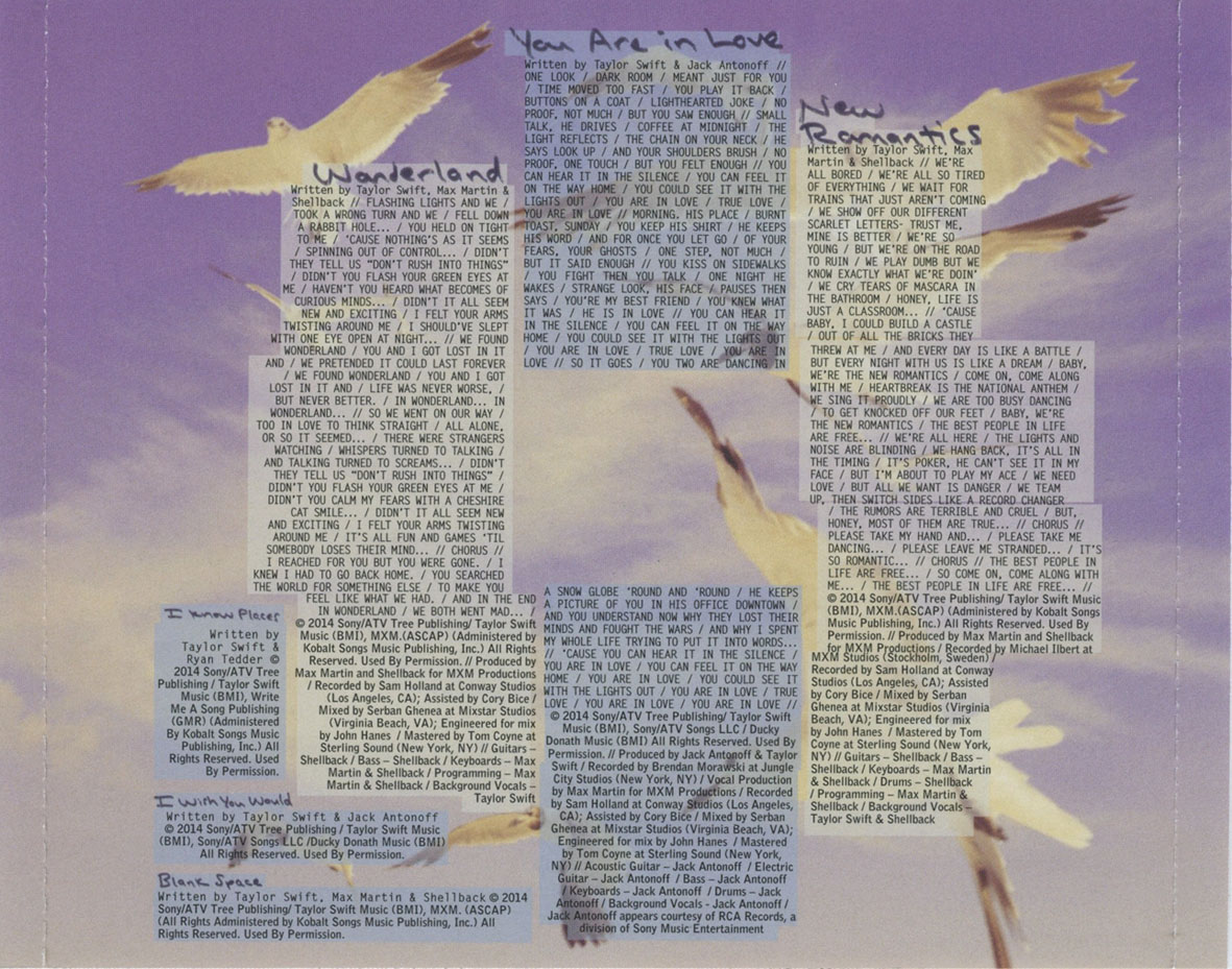 Cartula Interior Trasera de Taylor Swift - 1989 (Target Edition)