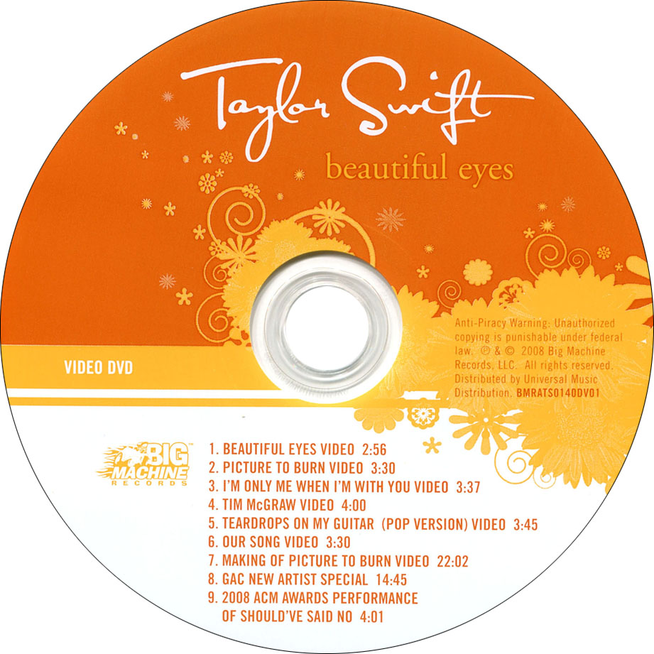 Cartula Dvd de Taylor Swift - Beautiful Eyes (Limited Edition)