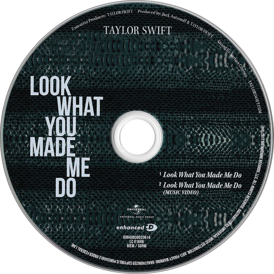 Cartula Cd de Taylor Swift - Look What You Made Me Do (Cd Single)