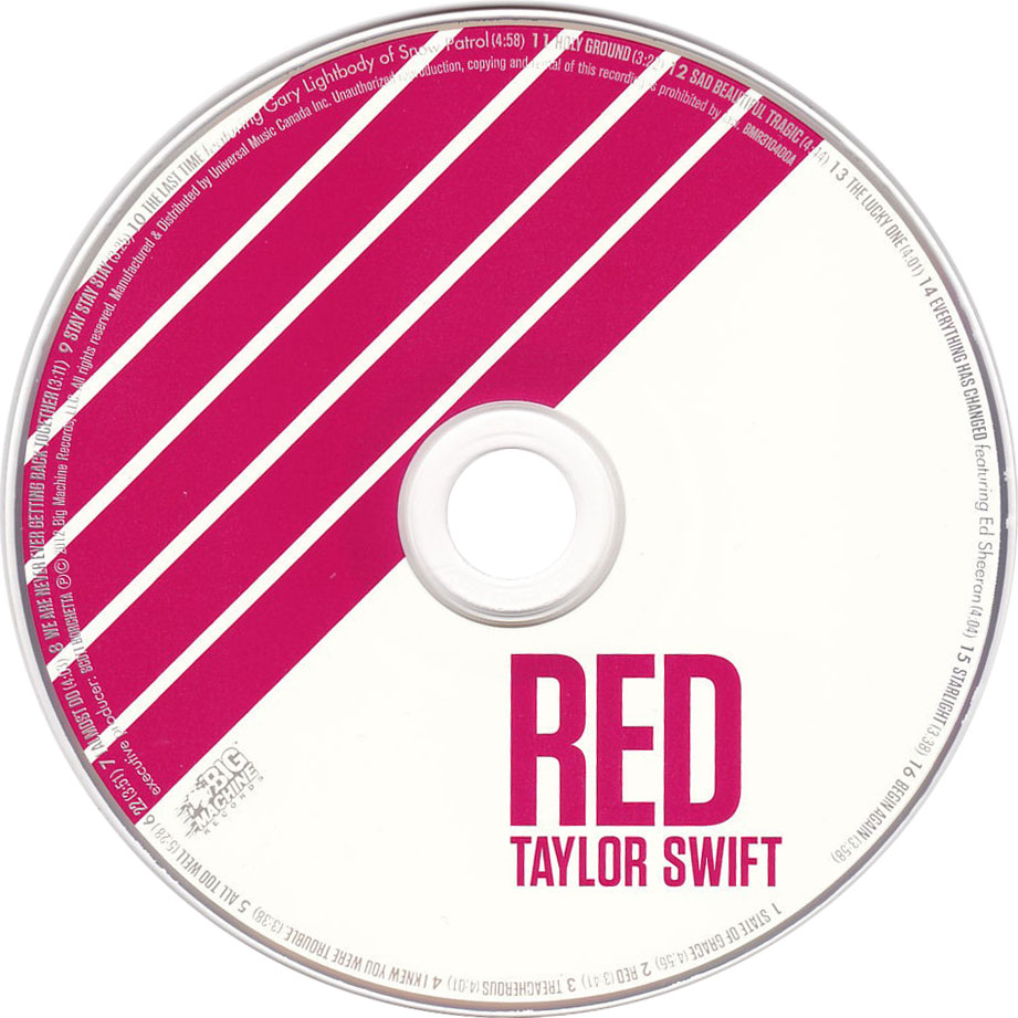Cartula Cd de Taylor Swift - Red