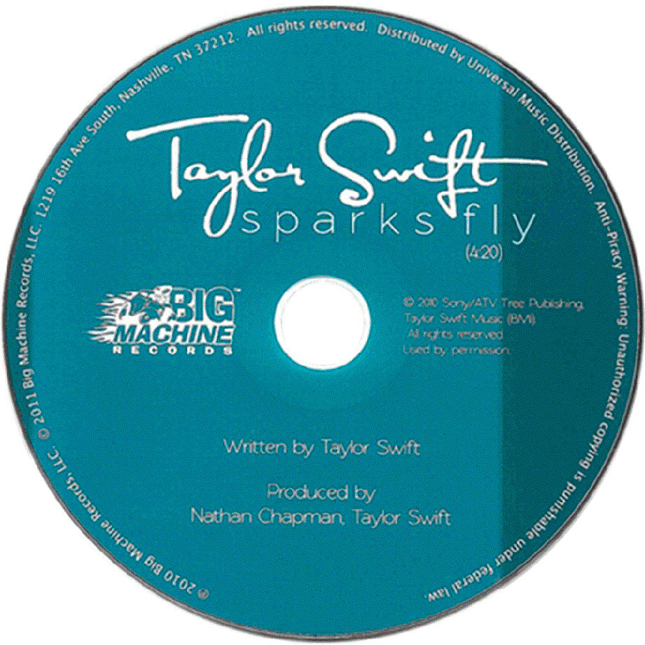Cartula Cd de Taylor Swift - Sparks Fly (Cd Single)