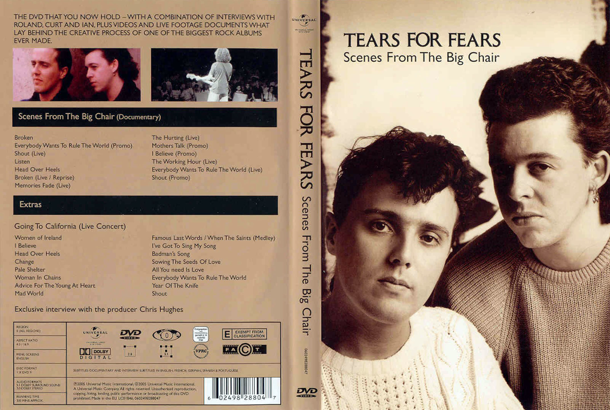 Cartula Caratula de Tears For Fears - Scenes From The Big Chair (Dvd)