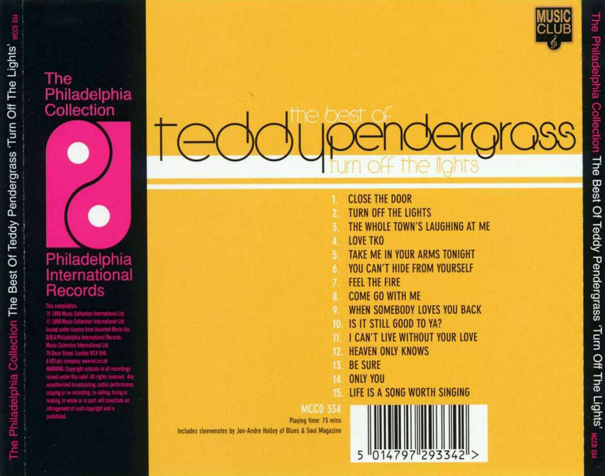 Cartula Trasera de Teddy Pendergrass - The Best Of Teddy Pendergrass: Turn Off The Lights