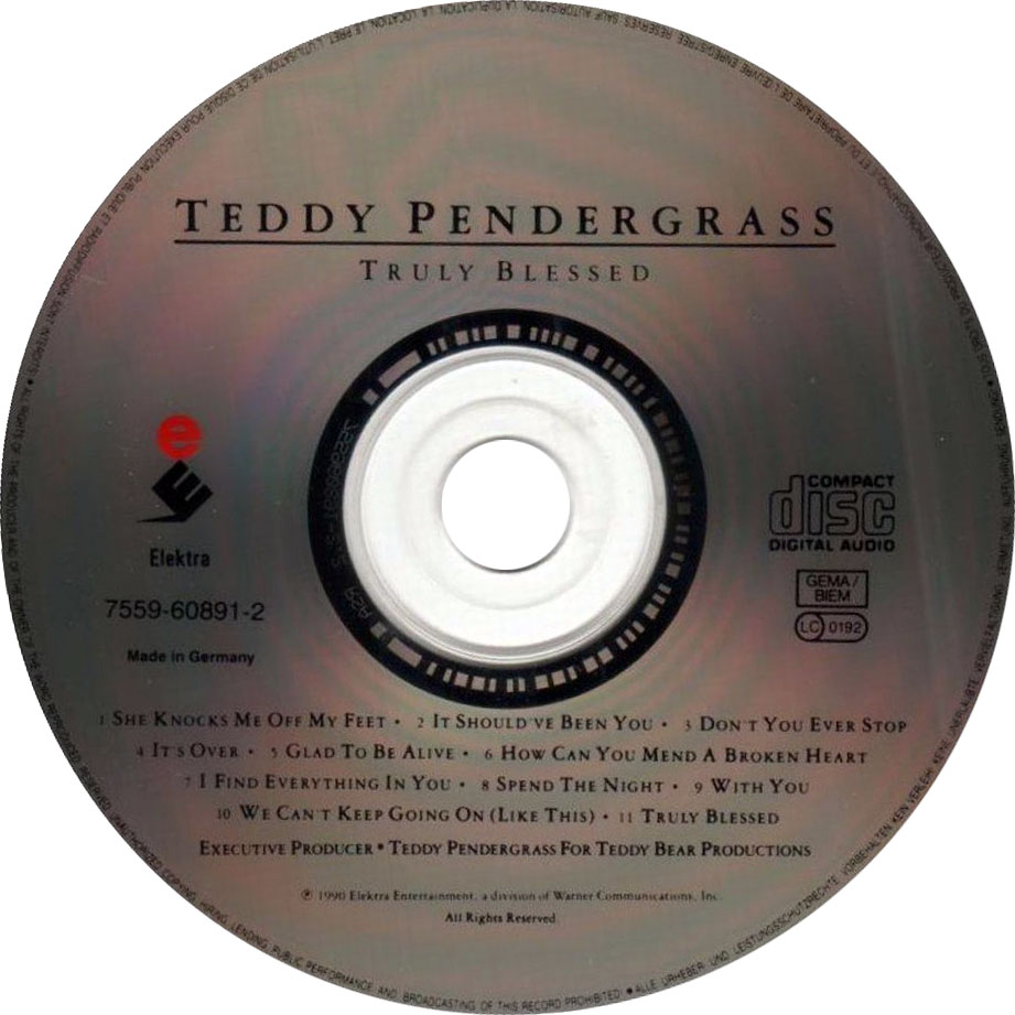 Cartula Cd de Teddy Pendergrass - Truly Blessed