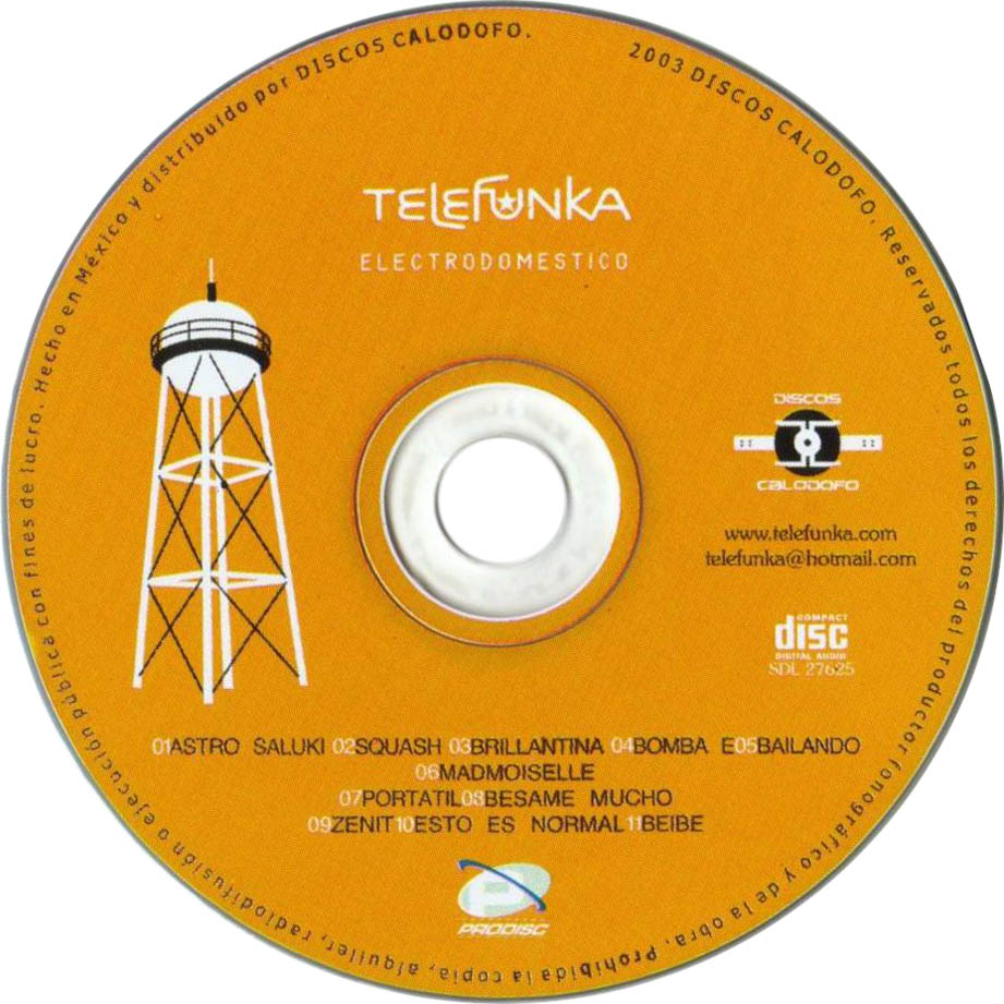 Cartula Cd de Telefunka - Electrodomestico