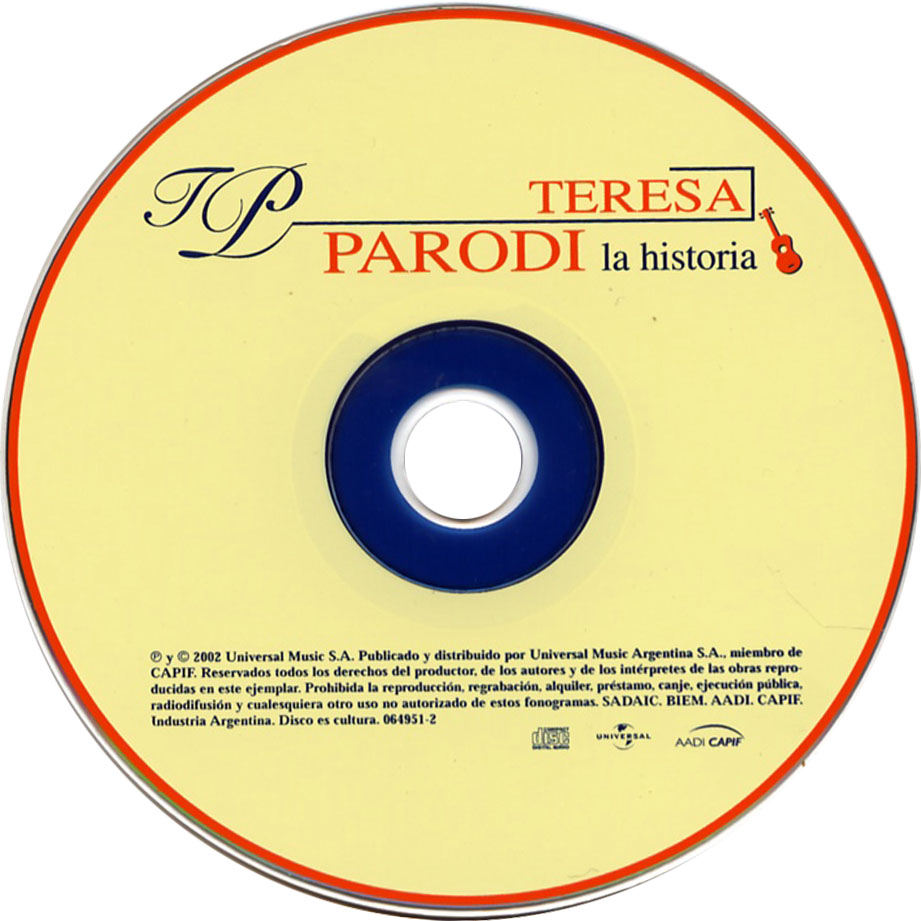 Cartula Cd de Teresa Parodi - La Historia