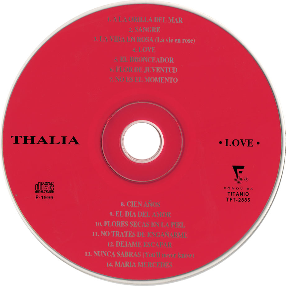Cartula Cd de Thalia - Love (14 Canciones)