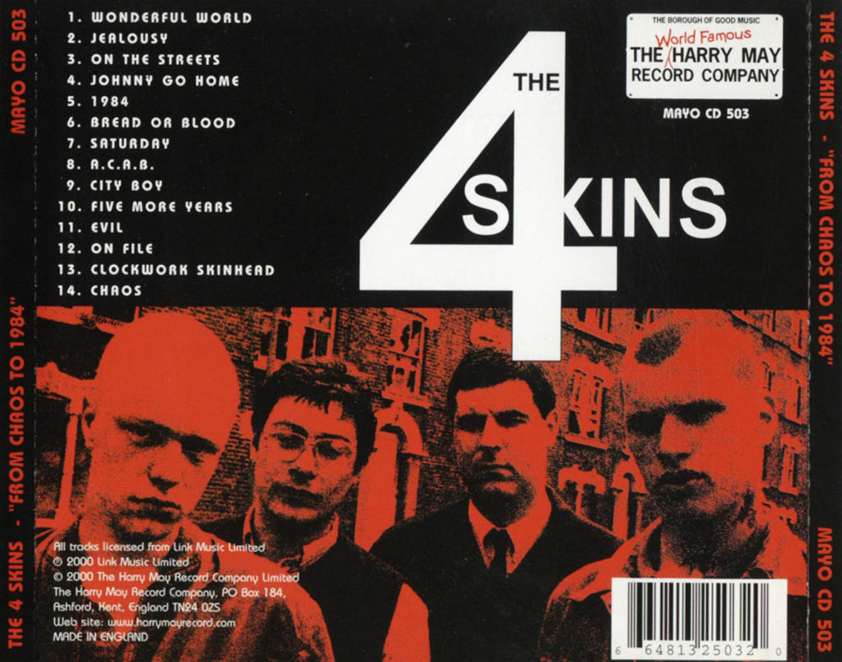 Cartula Trasera de The 4 Skins - From Chaos To 1984