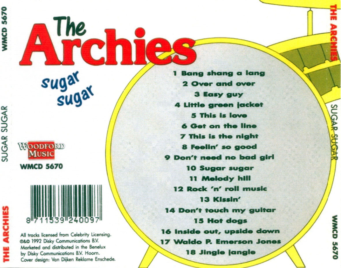 Cartula Trasera de The Archies - Sugar Sugar (1992)
