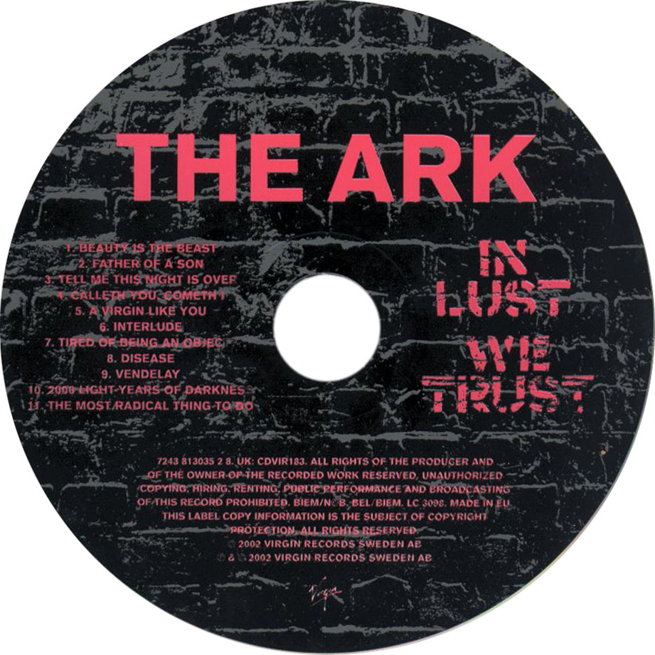 Cartula Cd de The Ark - In Lust We Trust