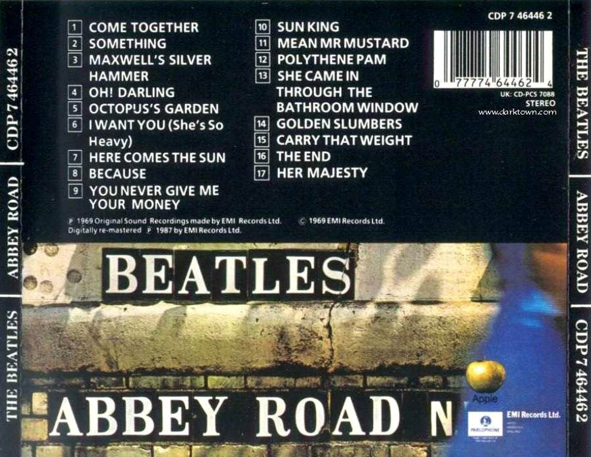 Cartula Trasera de The Beatles - Abbey Road