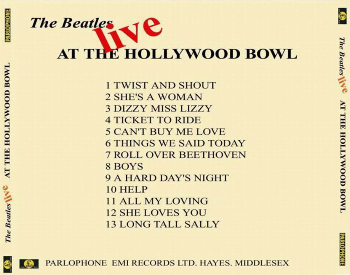 Cartula Trasera de The Beatles - Live At The Hollywood Bowl