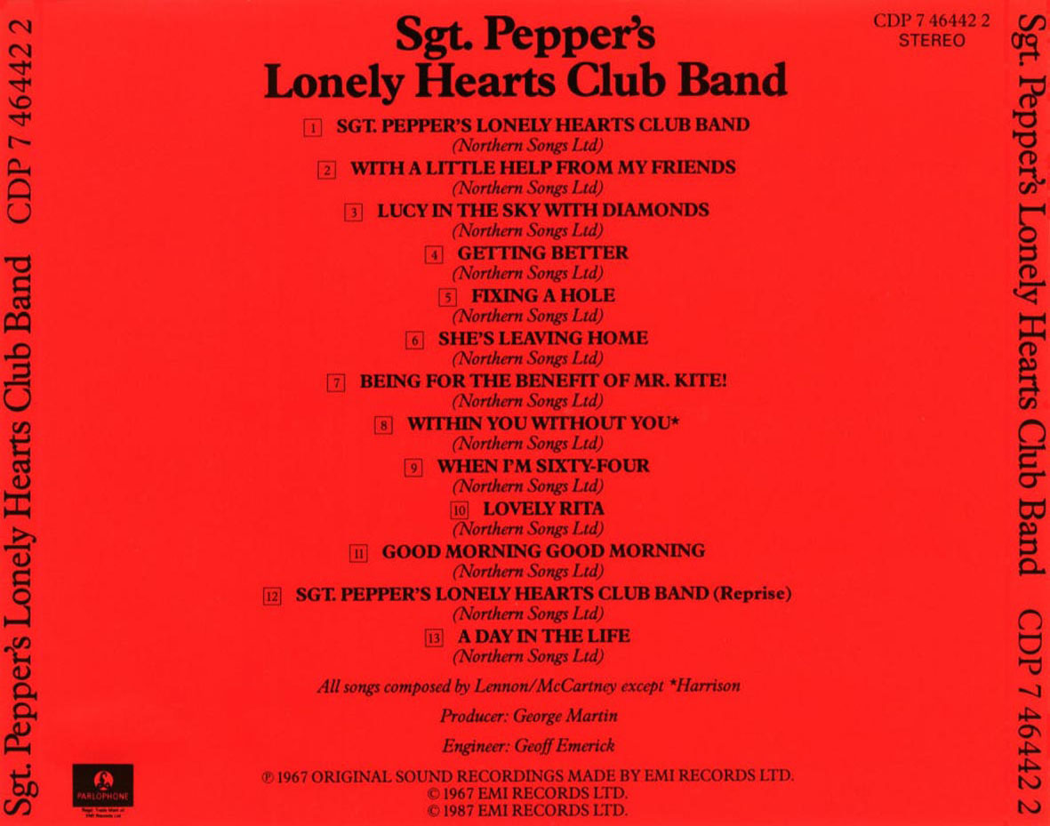 Cartula Trasera de The Beatles - Sgt. Pepper's Lonely Hearts Club Band