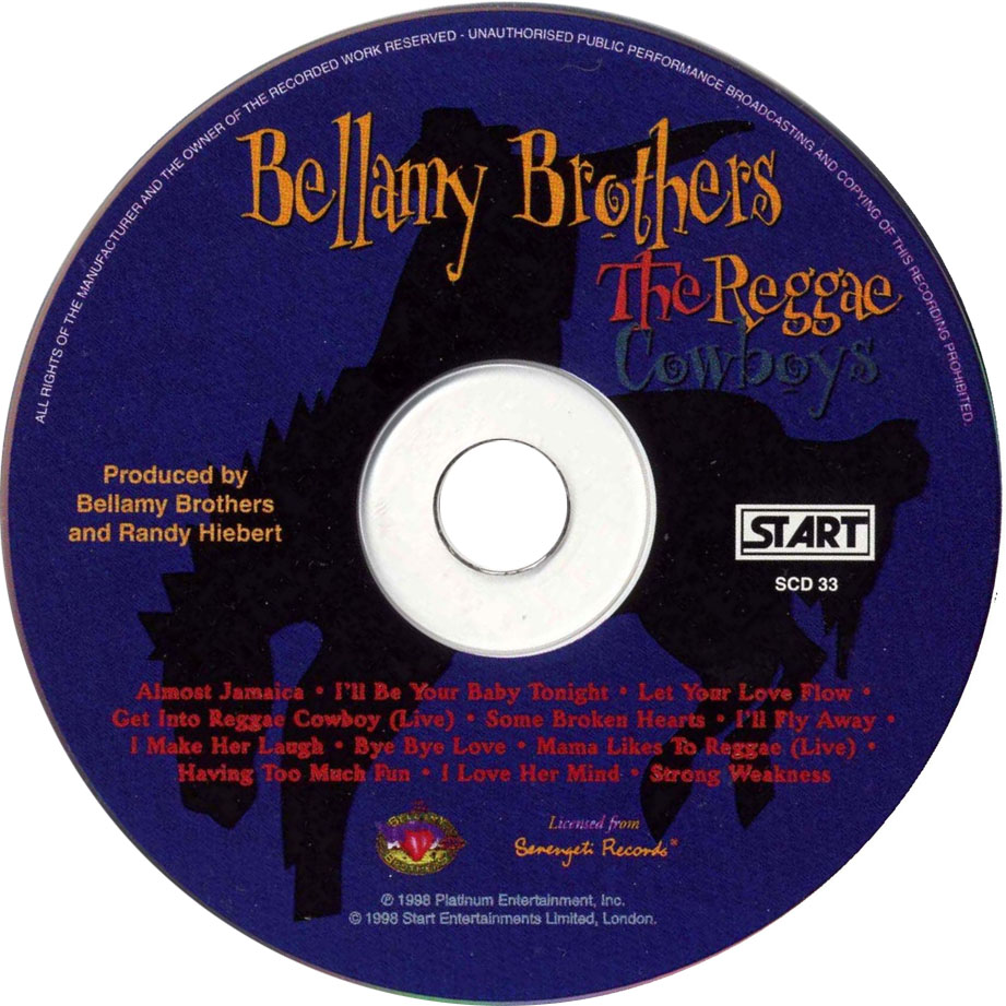 Cartula Cd de The Bellamy Brothers - Reggae Cowboys