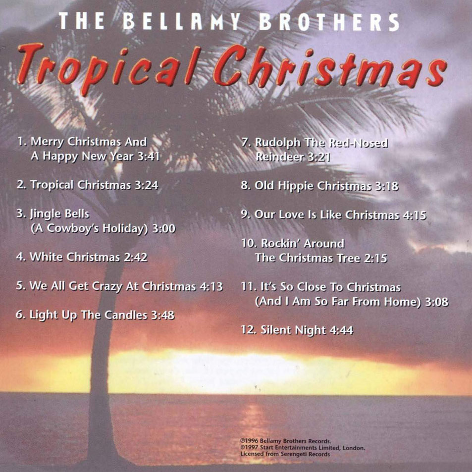 Cartula Interior Frontal de The Bellamy Brothers - Tropical Christmas