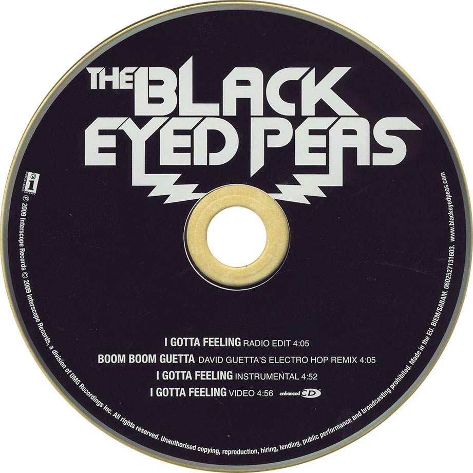 Cartula Cd de The Black Eyed Peas - I Gotta Feeling (Cd Single)