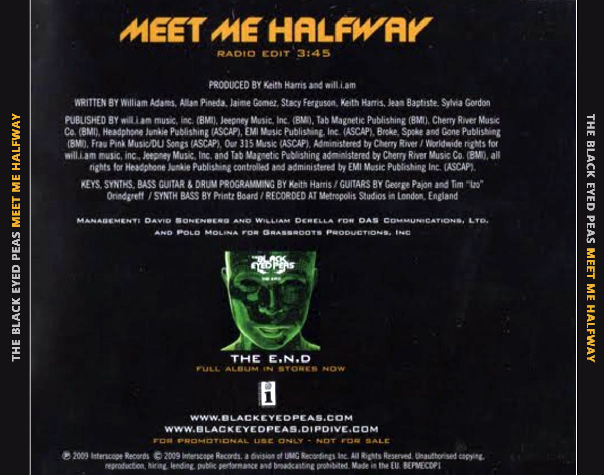 Cartula Trasera de The Black Eyed Peas - Meet Me Halfway (Cd Single)